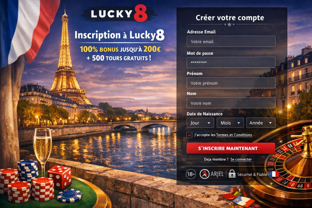 Inscription sur LUCKY8 CASINO
